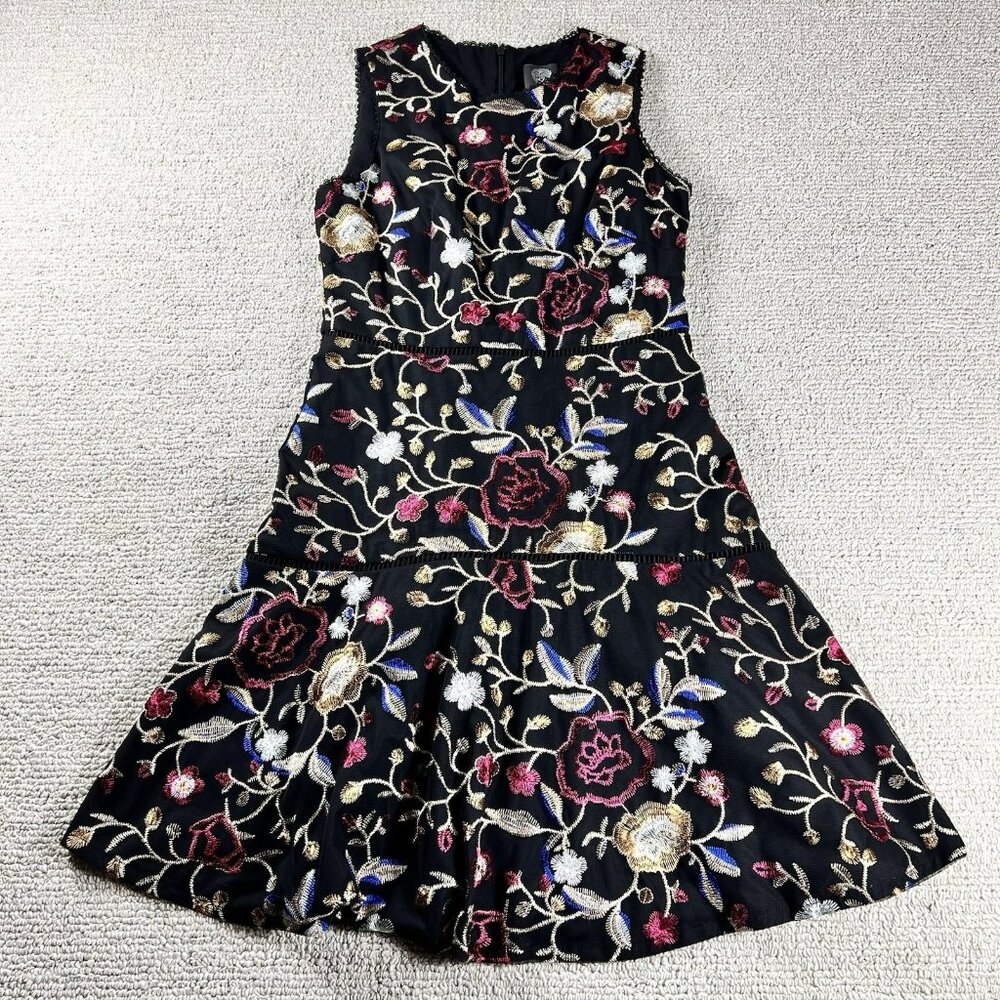 Vince Camuto Sleeveless Colorful Floral Dress Black Women’s Size 4